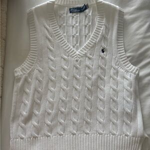 Ralph Lauren White Knit Sweater Vest